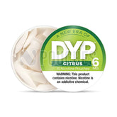 Open Box Citrus DYP Nicotine Pouches 6mg